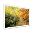 thumbnail image 2 of Designart 'Path Through The Autumn Woods Along River' Traditional Framed Art Print, 2 of 4