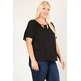 thumbnail image 5 of Plus Size Solid Top With A Necktie, Pleated Detail, And Flutter Sleeves 3XL, 5 of 6