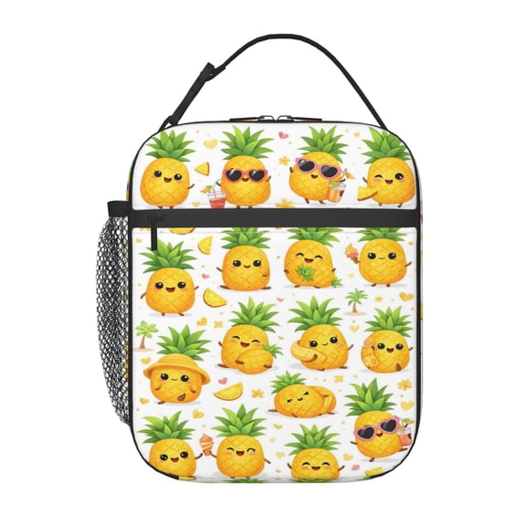Tropical Pineapple Lunch Bag Portable Thermal Lunch Box for Men and Women