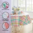 thumbnail image 4 of Newbridge Simone Easter Pastel Plaid 70 inch Round Vinyl Easter Flannel Backed Tablecloth, 4 of 8