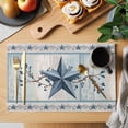 thumbnail image 2 of Texas Star Blue Placemats Set of 8, Farmhouse Country Branches Wooden Grain Placemats for Dining Table, Place Mats for Kitchen Tabletop, Waterproof Wipeable Dining Table Mats Set, 2 of 9