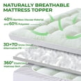 thumbnail image 2 of BDEUS King size Mattress Topper for Back Pain,Bamboo Mattress Pad Cover,Mattress Pad,8-21" Deep Elastic Pocket, Plush Soft Down, 2 of 13
