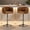 Caramel + Metal & Wood + Foam, variant on AUU Set of 2 360° Swivel Bar Stools with Fabric Cover & Woven Back – Adjustable Counter Height Chairs with Footrest, Silver Chromed Base for Kitchen Island, Cafe, or Pub, Modern Design