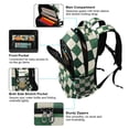 thumbnail image 5 of FORMRS Kids School Backpack Elementary Student Unisex Travel Bookbag with Reflective Stripes, Green and White Plaid Pattern, 5 of 7