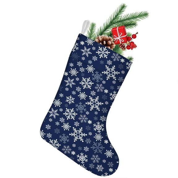 Christmas Stockings,Dark Blue Christmas Snowflake Pattern Stockings Christmas,14.8'' Xmas Stockings,Christmas Party Favors,Christmas Party Decorations,Christmas Stockings Personalized