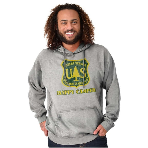 Happy Camper US Forest Service Hoodie Sweatshirt Women Men Brisco Brands S