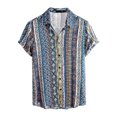 thumbnail image 4 of IWRICH Men's Casual Hawaiian Floral Shirts Short Sleeve Button down Tropical Shirts Beach Summer Shirts Light Blue XL, 4 of 4