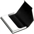 thumbnail image 2 of LQCrafK Business Name Card Case - PU Leather & Stainless Steel Multi Card Case Holder Wallet Credit Card ID Case/Holder for Men & Women - Black, 2 of 3