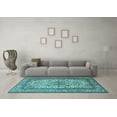thumbnail image 3 of Ahgly Company Indoor Rectangle Medallion Light Blue Traditional Area Rugs, 6' x 9', 3 of 4