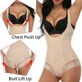 thumbnail image 3 of FITVALEN Seamless Women Tummy Control Shapewear Open Bust Full Bodysuit Lace Panty, 3 of 6