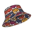 thumbnail image 2 of Kll Fox Face Bucket Hat For Women Men Packable Travel Beach Sun Hat Outdoor Rave Accessories Reflective Fisherman Cap, 2 of 9