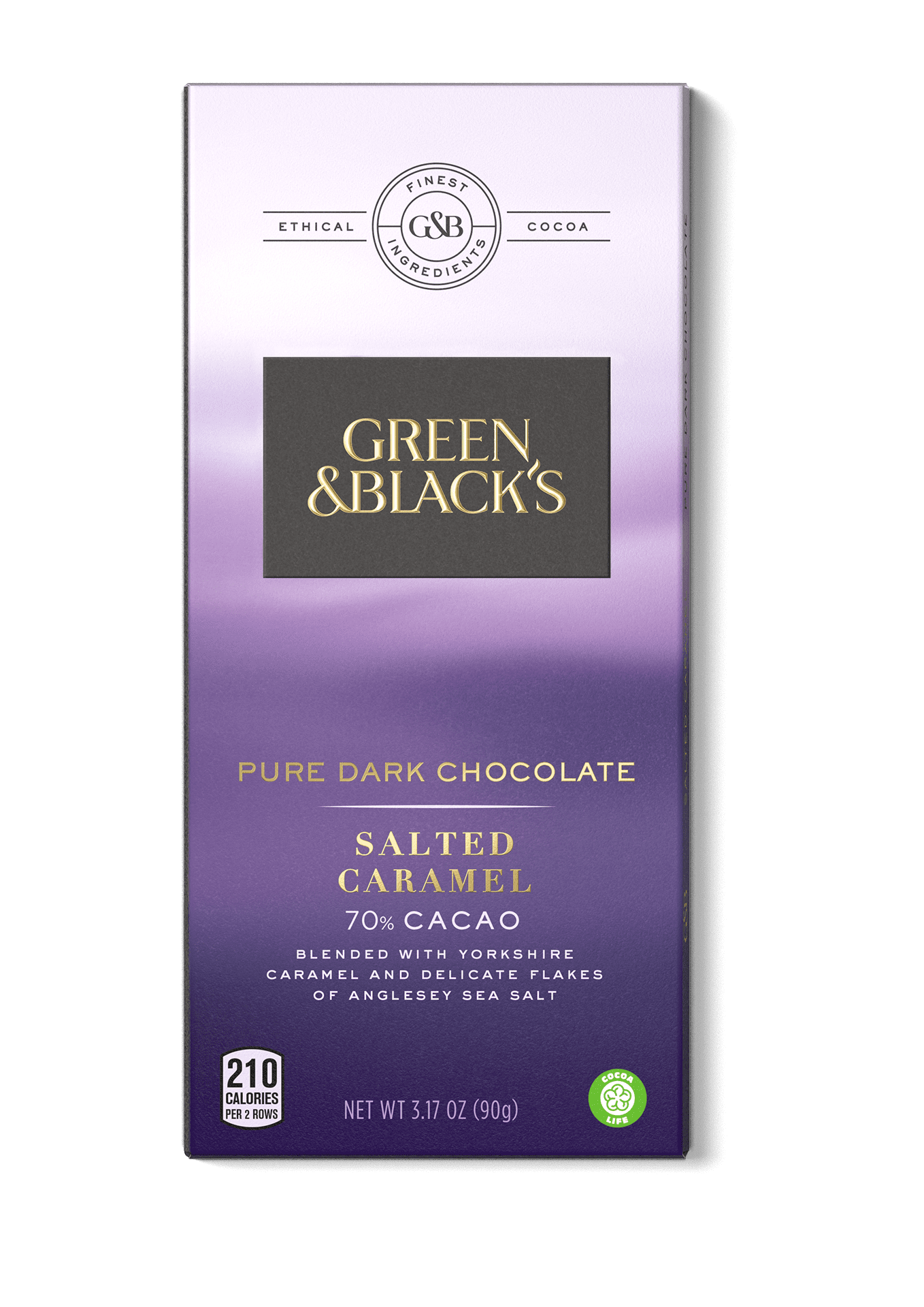 Green and Black's Pure Dark Chocolate Bar with Salted Caramel , 70% Cacao, 3.17 Oz by Mondelez