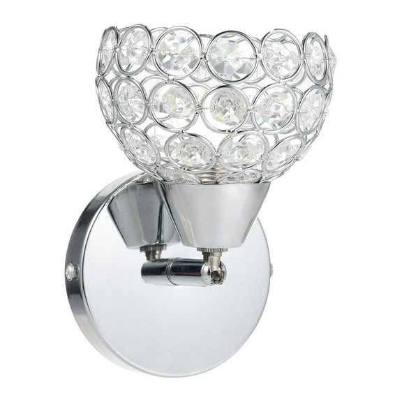 Crystal Wall Sconces Modern Wall Lamp E26 Socket Round Bedroom Bedside Wall Lights Dining Room Hallway Light Fixture