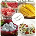 thumbnail image 5 of Watermelon Fruit Slicer Cutter Tool, Dual Head Stainless Steel Fruit Forks Slicer Tool, Portable Watermelon Fork for Family Parties Camping, 1 PCS, 9.37x1.3", 5 of 9