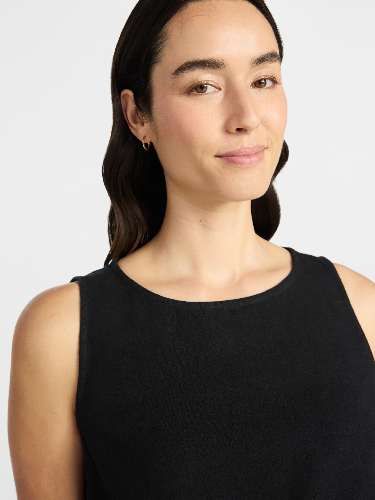 Time and Tru Women’s Linen Blend Sleeveless Top, Sizes XS-XXXL