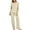 Beige, variant on Tnhcen Women's Soft Pjs Viscose from Bamboo Pajamas Set Long Sleeve Loungewear Wide Leg Pants Homewear Set S-2XL