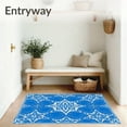 thumbnail image 3 of ODIKA 4'x6' Machine Washable Non-Slip Area Rug, Crystal Iceflake Cascade Featuring Stylized Snow Forms High Traffic Rug, Blue, 629835, 3 of 7