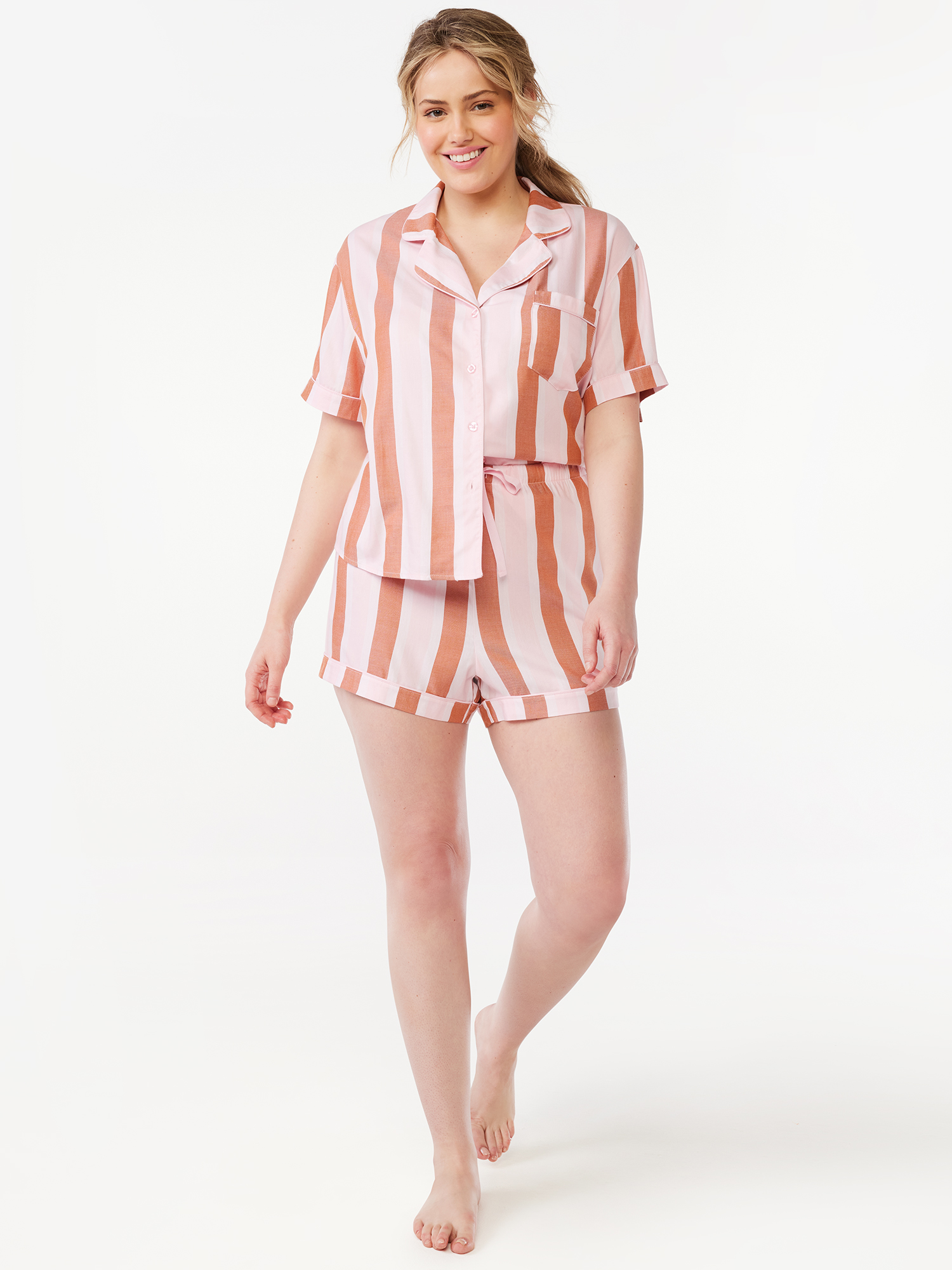 Joyspun Women's Woven Sleep Shorts, Sizes S to 3X