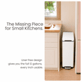 thumbnail image 4 of Home Zone Living 12 Gallon Slim Kitchen Trash Can with Step Pedal, Soft-Close Lid and Removable Liner, Stainless Steel, Matte White, 4 of 10