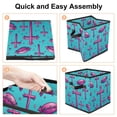 thumbnail image 4 of Cross Foldable Storage Box with Handle, 10.8"x10.5"x10.6", Large Capacity Storage Bin Cube Organizer, 4 of 6