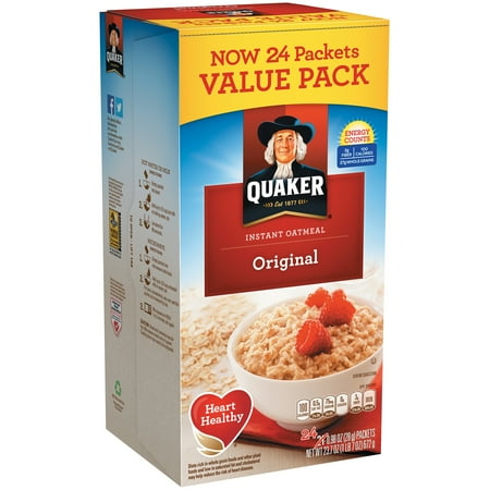 Quaker Instant Oatmeal, Original, 0.98 Oz, 24 Ct - Walmart.com