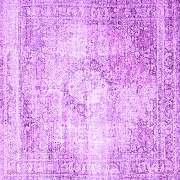 Ahgly Company Indoor Square Persian Purple Traditional Area Rugs, 8' Square