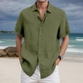 thumbnail image 2 of DGMIOCS Chemise Classique pour Homme Coupe Régulière Non Rétrécie Chemise Classique Vert1 S, 2 of 4