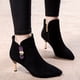 thumbnail image 5 of NECHOLOGY Botas Mujer Adulto Femenino Zapatos Botines para mujer Mujer Otoño e Invierno Tacones De Felpa Simples Y Sólidos Versátiles Punta Puntiaguda Tacones Botas Al Tobillo (Black, 8), 5 of 7