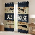 thumbnail image 2 of Erosebridal Vintage Paddle Curtains and Drapes (38Wx54L),Lake House Blackout Curtains for Bedroom,Lodge Cabin Curtains Pack of 2 (38Wx54L),Rustic Room Decorative, 2 of 6