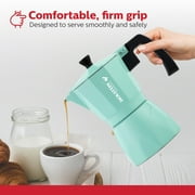 Holstein Housewares 6-Cup Aluminum Espresso Maker-Greca, Mint - Great Tasting Traditional Espresso Coffee in Minutes