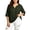 Army Green Tops, variant on 3/4 Length Sleeve Tops for Women Solid Color Notch V Neck Tunic T-Shirts Soft Comfy Casual Loose Fit Tee Black XL