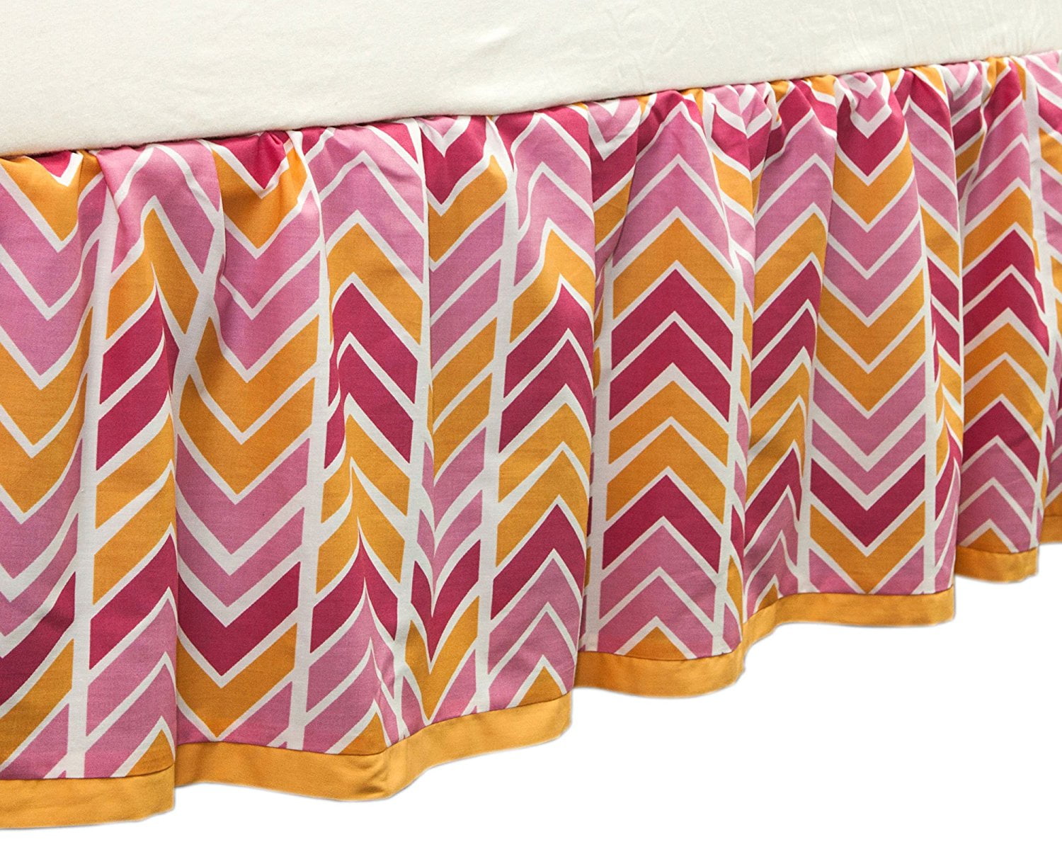 Sunshine Chevron Crib Dust Ruffle By Crib Skirt Is Designed To