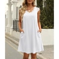 thumbnail image 1 of Vestido corto casual con cuello en V,Vestido con cuello en V para mujer Vestido casual con cuello en V para mujer Vestido cosido de encaje para mujer Diseño exquisito, 1 of 6