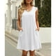 thumbnail image 2 of Vestido de encaje con cuello en V cosido, vestido de cuello en V para mujer Vestido de encaje cosido para mujer Vestido de verano informal con cuello en V Construcción resistente, 2 of 6