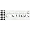 thumbnail image 3 of Merry Christmas Black and White Plaid 24x11 Black Modern Framed Museum Art Print Titled - Sheena Pike Art And Illustration, 3 of 5