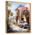 thumbnail image 2 of Designart "Pink Beige Mexico Colonial beauty Watercolor I" Cityscapes Floater Framed Canvas Art Print, 2 of 7