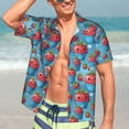 thumbnail image 5 of Lsque Cute Strawberry Flower Pot pattern Hawaiian Shirt for Men, Unisex Summer Beach Casual Short Sleeve Button Down Shirts-X-Large, 5 of 9