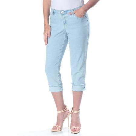 STYLE & COMPANY Womens Light Blue Curvy Cuffed Jeans Petites  Size: