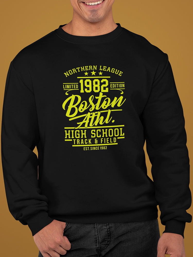 High School Track And Field '82 Sweatshirt Men -Image by Shutterstock, Male Large