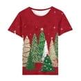 thumbnail image 4 of SELONE Christmas Clothes Women Plus Size Short Sleeve Xmas Pullover Tops Christmas Tree Tees Blouses Christmas Themed Clothing Christmas Outfits Ideas Holiday Attire Party Collection Red L, 4 of 4