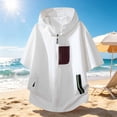 thumbnail image 2 of hotojiny Men's UPF50+ Full Zip Jacket Short Sleeve Sun Protection Quick Dry Rash Guard Athletic Hooded T-Shirt for Fishing Beach, 2 of 7