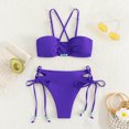 thumbnail image 4 of Conjunto De Biquini Calzoncillos sexy Ropa de playa Mujeres sólidas Micro Bikini Conjunto Trajes de baño (Púrpura M) Cgtredaw Para estrenar, 4 of 5