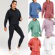 thumbnail image 3 of Sudadera con capucha atlética para mujer yeacher bolsillo trasero abierto Lado dividido manga larga S, 3 of 7