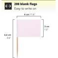 thumbnail image 4 of Banderas blancas BRILLAR para palillos de dientes 200 piezas para bodas y fiestas, 4 of 5