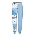 thumbnail image 4 of Women's Casual Fashion Christmas Print Sweatpants, Long Casual Pants with Drawstring Waist for Sports and Home Wear, Comfortable Material,Light Blue,XL, 4 of 6