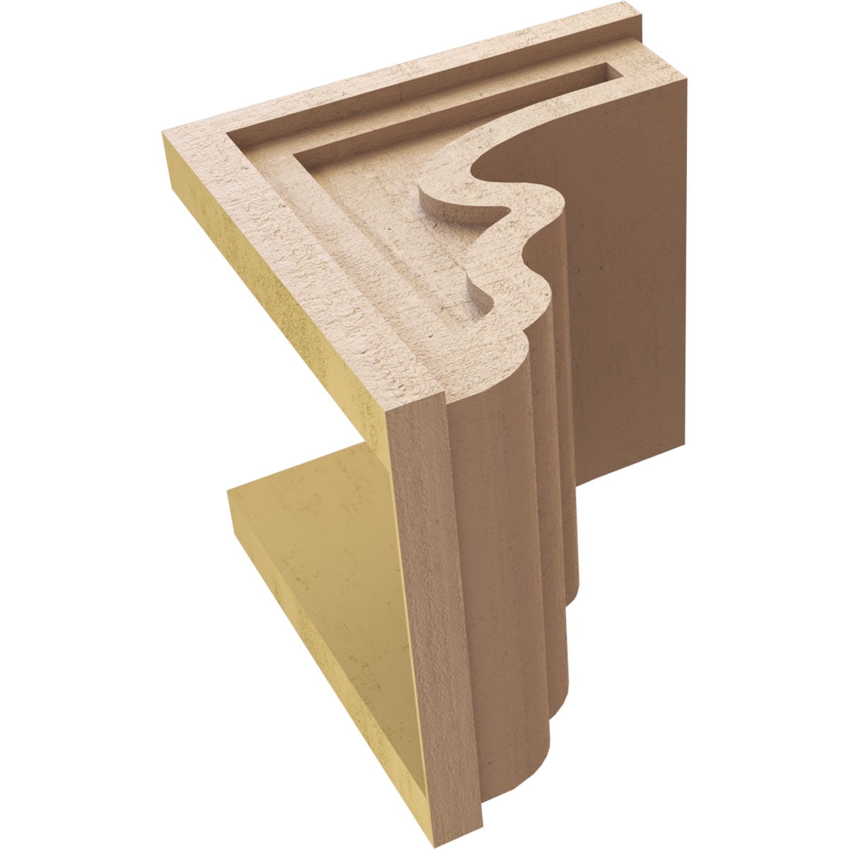 12"W x 12"D x 12"H Wide Highland Rough Cedar Woodgrain TimberThane Corbel, Primed Tan