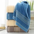 thumbnail image 1 of Toalla de baño de algodón de lujo para adultos – juego de toallas faciales muy absorbente, suave y cómodo, azul/amarillo/café, 29,5x13,7 pulgadas, secado rápido, multiusos para baño, gimnasio, spa, 1 of 6