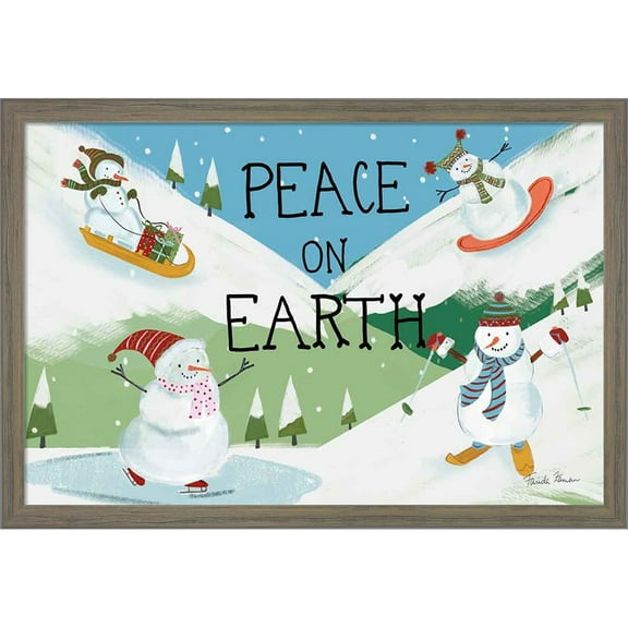 Great Art Now Snowman Snowday I by Farida Zaman, Framed Wall Art, 19W x 13H