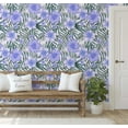 thumbnail image 5 of S4Sassy Tropical Hibiscus Floral Wallpaper - Blue Wall Covering, 25" x 120" Self-Adhesive Vinyl Wallpaper, Decorative Walls Wrap, Easy DIY Wall Covering For Bedroom, Living Room, Living Space, 5 of 9