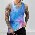 thumbnail image 2 of JUUYY Men's Tie Dye Tank Top - Beach Tank Tops for Men - Sleeveless Summer Tops - Mens Athletic Gym T-Shirts Multicolor#3 XL, 2 of 5